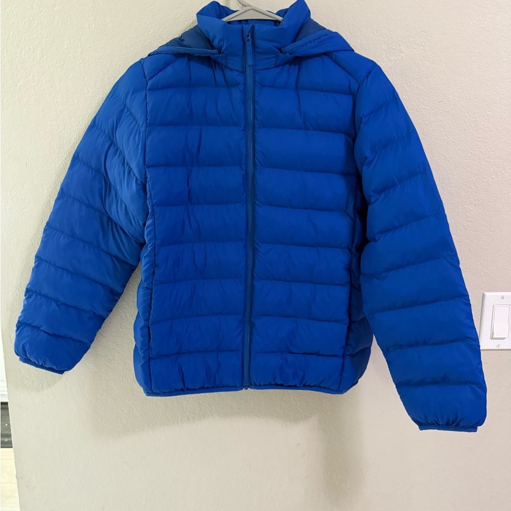 UNIQLO Kids Blue Ultra Light Down Puffer Jacket, Size 160